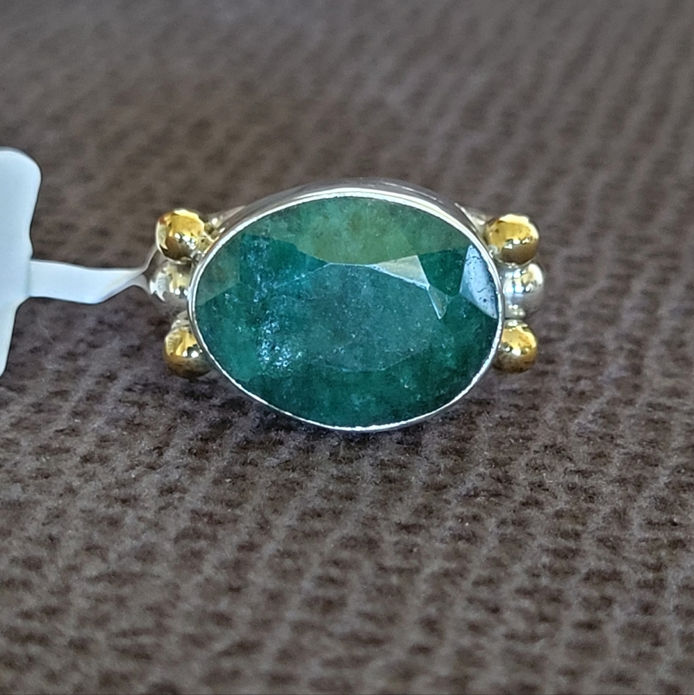Shivam Faceted Emerald💚 Colored Beryl Statement Ring💍 - NWT - Picture 7 of 16